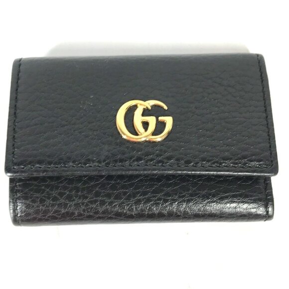GUCCI 456118 key GG Marmont 6-Ring Key Case Leather Black - Picture 2 of 8
